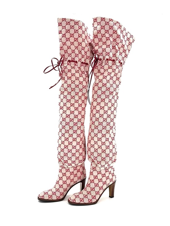 Gucci Shoes - Gucci Lisa GG Monogram Slouch Thigh High Boots 37